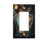 Couvercle d'interrupteur décoratif en forme de carte au trésor nautique - 1 interrupteur à bascule simple - Plaque murale rustique - Taille standard - Plaque frontale électrique vintage pour chambre à
