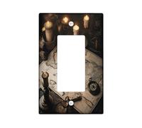 Couvercle d'interrupteur décoratif en forme de carte au trésor nautique, 1 interrupteur à bascule simple, couverture murale vintage carte du monde, taille standard, plaque frontale électrique rustique