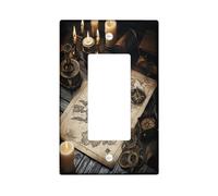 Couvercle d'interrupteur décoratif en forme de carte au trésor nautique - 1 interrupteur à bascule simple - Plaque murale vintage - Plaque murale électrique rustique et cool pour chambre à coucher