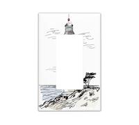 Couvercle d'interrupteur décoratif en forme de phare dessiné à la main, 1 interrupteur à bascule simple, plaque murale nautique minimaliste abstraite, plaque murale pour décoration de chambre à