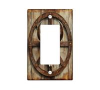 Couvercle d'interrupteur décoratif en forme de tête de mort de vache occidentale à bascule simple, plaque murale en bois rustique, taille standard, plaque frontale électrique vintage sud-ouest pour