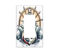 Couvercle d'interrupteur décoratif esthétique rétro en forme d'ancre nautique à bascule unique, plaque murale de phare vintage, plaque murale électrique océan pour chambre à coucher, salon