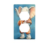 Couvercle d'interrupteur décoratif pour interrupteur de cuisine ou salle de bain Motif éléphant de dessin animé 7 x 11,4 cm