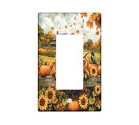 Couvercle d'interrupteur décoratif pour interrupteur décoratif 1 gang à bascule simple, clôture de ferme d'automne, taille standard, plaque frontale électrique de campagne pour chambre à coucher