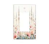 Couvercle d'interrupteur décoratif vintage islamique à 1 interrupteur à bascule simple, plaque murale de construction religieuse rétro, plaque murale pour scène de foi, plaque frontale électrique pour