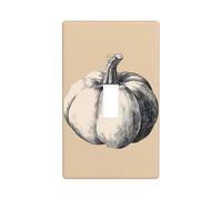Couvercle d'interrupteur simple minimaliste en forme de citrouille noire et blanche - Plaque murale décorative à bascule unique pour cuisine, ferme, chambre à coucher, salle de bain