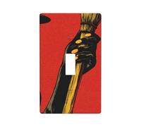 Couvercle d'interrupteur vintage avec mains de sorcière tenant un balai - Plaque murale décorative pour cuisine, ferme, chambre à coucher, salle de bain