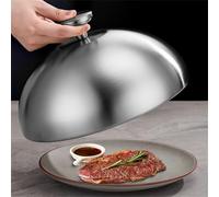 Couvercle dôme en acier inoxydable, pour la cuisson et la présentation des aliments, protège contre les insectes et garde les aliments au chaud en intérieur et en extérieur (30 cm)