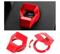 Couvercle du Bouton d’démarrage la Voiture pour VW Transporter T5 & T6/6.1, Auto Adhésif Décoration de Commutateur de Moteur de Voiture,B/Red