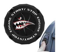 Couvercle du bouton d'alimentation de voiture - Élégante poussée Start Pattern Thark Rotary Knob Protector | Autocollant d'arrêt de moteur décoratif, bouton de tableau de bord accessoire FOB