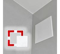 Couvercle du panneau d'accès Panneau d'accès blanc, cache-trou mural autocollant 28 x 28 cm, style moderne, en plastique à peindre, for trous de plafond/mur.(160x160mm (6.30x6.30in))