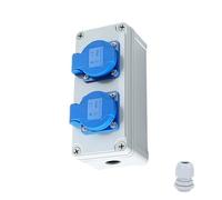 Couvercle électrique extérieur à 3 ports 16 A avec boîtier à, Two | Couverture en plastique de Construction antichoc pour la maison avec joint d ' étanchéité, couverture électrique