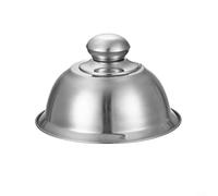 Couvercle en acier inoxydable pour barbecue à charbon et à gaz pour conserver l'humidité et la saveur pendant la cuisson des hamburgers (18 cm)