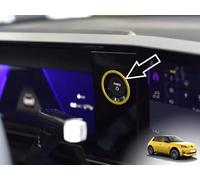 Couvercle En Acier pour Renault-5 E-Tech | Anneau décoratif du bouton POWER ON - Couleur JAUNE | 1 Pièce Inox 5 R5 Evolution Electric 95 120 150 Urban Range Comfort Techno Iconic Accessoires Et Tech