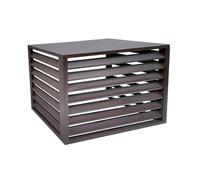 Couvercle en aluminium pour climatisation - Résistant aux intempéries - Pour unité extérieure - Écran de clôture pour pompe à chaleur - Support élégant pour plantes et bouclier central pour