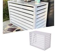 Couvercle en aluminium pour unité de climatisation extérieure, 4 panneaux, boîtier de pompe à chaleur, boîtier de poubelle, support de fleurs, design blanc, 110 x 60 x 80 cm
