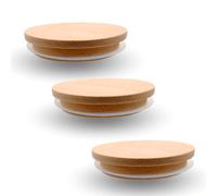 Couvercle en Bois de Hêtre avec Joint - Pour Pot et Tasse, Rond (85/74mm x 3)
