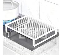 Couvercle en bois for planche à pâtisserie, cuisinière gaz et électrique robuste, réversible, ventilé, agrandit l'espace de comptoir(White,40x30x7.5cm(15.8"x11.8"x3"))