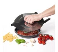 Couvercle éventail universel en inox - GENIETTI - Ø12 à 32 cm - Bouton anti-brûlure