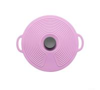 Couvercle en silicone avec joint anti-déversement et résistant à l'huile pour la cuisson, passe au micro-ondes et au four, poignées ergonomiques et design empilable peu encombrant (violet)