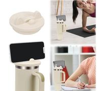Couvercle en silicone de rechange pour tasse Stanley de 40 oz, couvercle réutilisable 2 en 1 avec support pour téléphone portable, accessoire pour Stanley Tumbler Cup, sans BPA, passe au