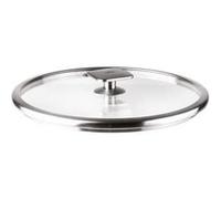 Lacor Couvercle Combi Verre Ø18 cm, bord acier inoxydable, soupape, système Click and Lock