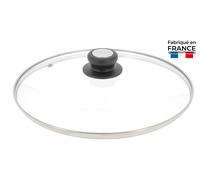 Couvercle en verre à bouton bakélite/inox ø 18 cm