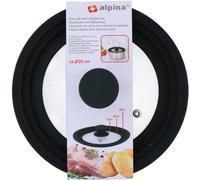 Alpina Couvercle de poêle en verre avec bord en silicone 16/18/20 cm