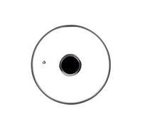 Couvercle en verre avec bouton inox 32 cm -