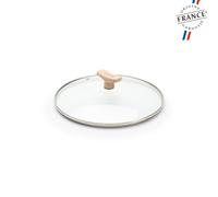 Couvercle en verre bouton bois ø 24 cm pour Collection acier minéral B Bois