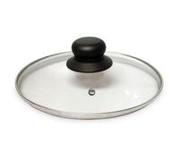 Baumalu – Couvercle en verre 16 cm – cerclé inox, bouton bakélite, trou vapeur