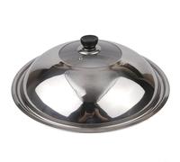 Couvercle en verre en acier inoxydable pour wok et poêle à frire, 40 cm de diamètre, durable et résistant à la, améliore la saveur et permet d'économiser de l'énergie