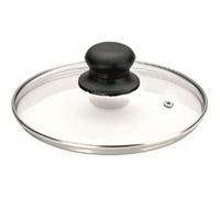 Couvercle en verre - IBILI - 30 cm - Bord inox - Bouton bakélite - Trou anti-vapeur