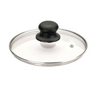 Couvercle en verre - IBILI - 32 cm - Bord inox - Bouton bakélite - Trou anti-vapeur