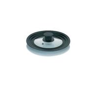 Couvercle en verre - KELA - Concetta - Adaptable 16/18/20 cm - Silicone noir - Design contemporain