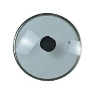 Couvercle en verre trempé Transparent épais en acier inoxydable, 20cm 24cm 26cm 28cm, couvercle for Pot à soupe, casserole, poêle à frire, Wok avec bouton(20cm)