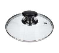 Couvercle en verre universel - Diamètre : 160 mm - Avec poignée à bouton et bord de protection en acier inoxydable - Pour casseroles, poêles et poêles de 160 mm de diamètre