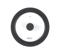 Couvercle en verre universel Russell Hobbs pour casseroles - Convient aux ustensiles de cuisson de 24, 26 et 28 cm de diamètre, bord en silicone doux au toucher, trou vapeur