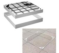 Couvercle encastré invisible pour trou d'égout 70 x 70 x 5 cm - Cadre durable en acier inoxydable 304, couvercle galvanisé pour jardin et chambre d'inspection, robuste, résistant aux intempéries