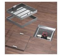 Couvercle et cadre carrés en acier inoxydable - 35 x 35/50 x 50/65 x 65/70 x 70/85 x 85 cm - Couvercle invisible avec poignées pour puits d'eau de pluie et fosse septique (55 x 55 cm)