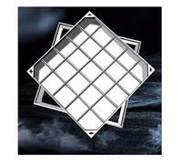 Couvercle et cadre carrés en acier inoxydable - Design affleurant pour cour, fosse de drainage, accès aux égouts robuste, résistant aux intempéries et