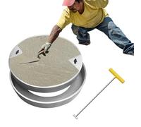 Couvercle et cadre de regard circulaire en acier inoxydable, diamètre 61 cm, trappe d'accès décorative encastrée pour béton, terrasse, briques et carrelage, couvercle de sol pour chambre d'i