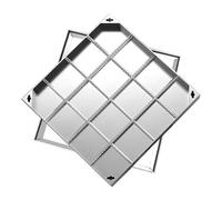 Couvercle et Cadre de Regard encastrés Invisibles en Acier Inoxydable - Couvercle encastré Durable pour Cour, Fosse septique, Pavage extérieur (500 x 500 x 50 mm)