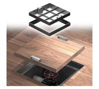 Couvercle et Cadre de Regard Invisibles en Acier Inoxydable, Chambre d'inspection d'égout à poignée dissimulée pour Usage intérieur/extérieur, Solution d'accès sécurisée, Durable et résistan