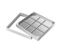 Couvercle et Cadre de Trou d'homme en Acier Inoxydable, Couvercle Invisible pour Bassin d'égout , Couvercle d'inspection carré, Couvercle de Fosse septique avec Base(5cm,80*80cm/31.5*31.5in)