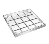 Couvercle et Cadre de Trou d'homme en Acier Inoxydable, Couvercle Invisible pour Bassin d'égout intégré, Couvercle d'inspection carré, Couvercle de Fosse septique avec Base