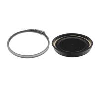 Couvercle et cerclage metallique pour bidon eau grande ouverture fut stockage fût plastique avec couvercle collier de serrage rapide (argent noir, 60L OD365 + OD370 ID343mm (cerclage + couvercle))
