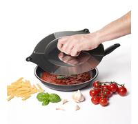 GENIETTI Couvercle éventail en inox adaptable Ø 12–32 cm - Bouton anti-brûlure