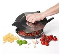 Couvercle éventail universel en inox - GENIETTI - Ø12 à 32 cm - Bouton anti-brûlure