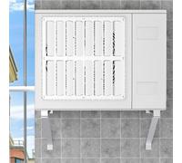 Couvercle extérieur pour grille d'aération de climatiseur, déflecteur universel, couvercle de protection pour condensateur, pompe à chaleur (acier galvanisé, 50 x 50 cm)